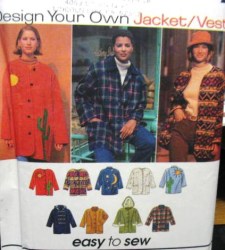 9287 SIMPLICITY DESIGN YOUR FOLK JACKET,  VEST HOOD OR NOT PATTERN XS-M, L-XL choice